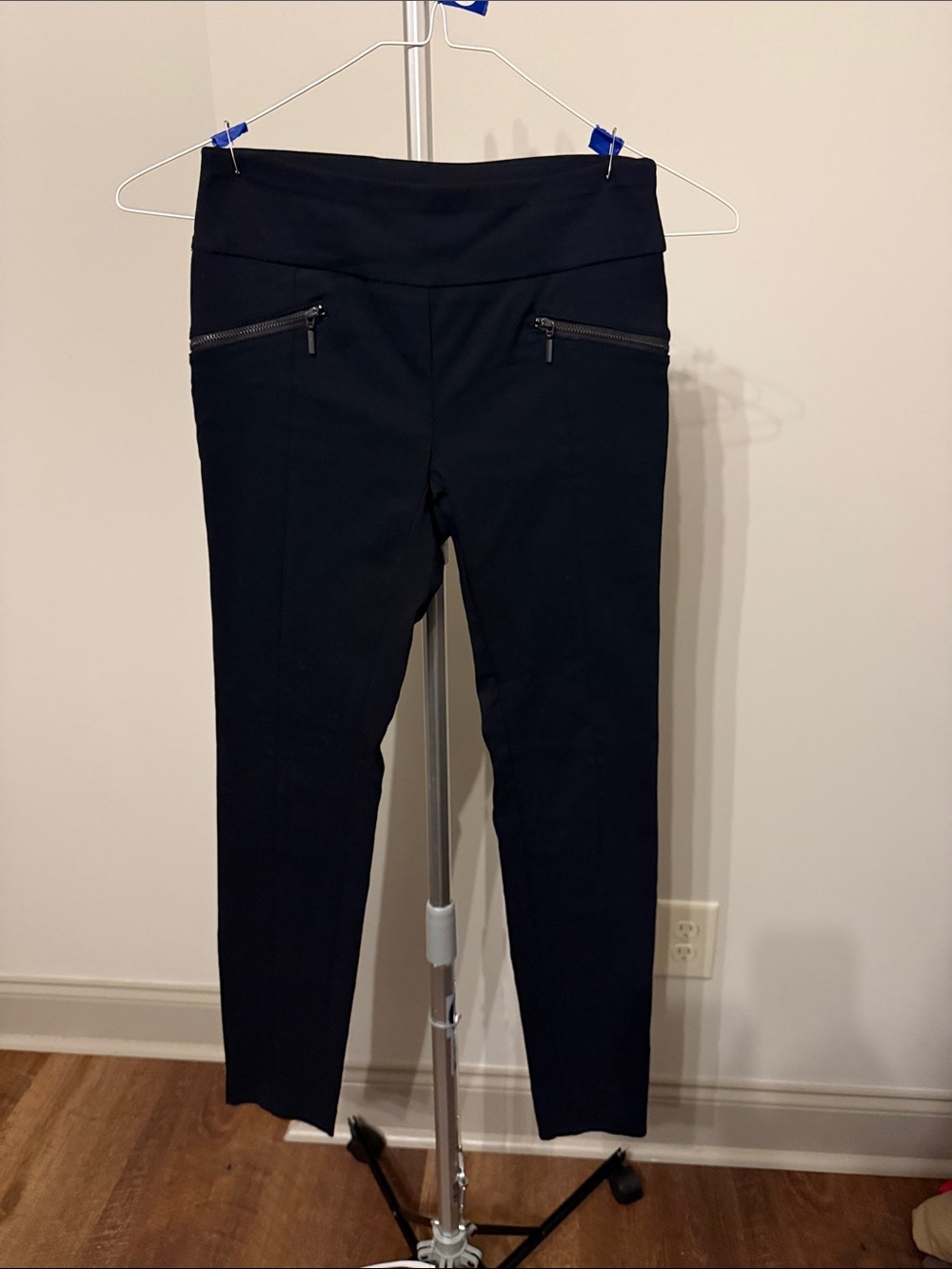 Bar III Black Ponte Zip Pocket Skinny Pants